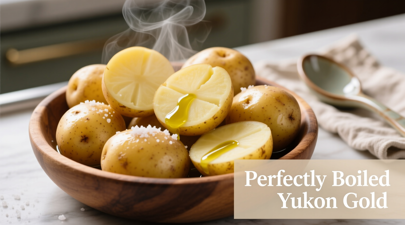 Perfectly boiled Yukon Gold potatoes for potato salad