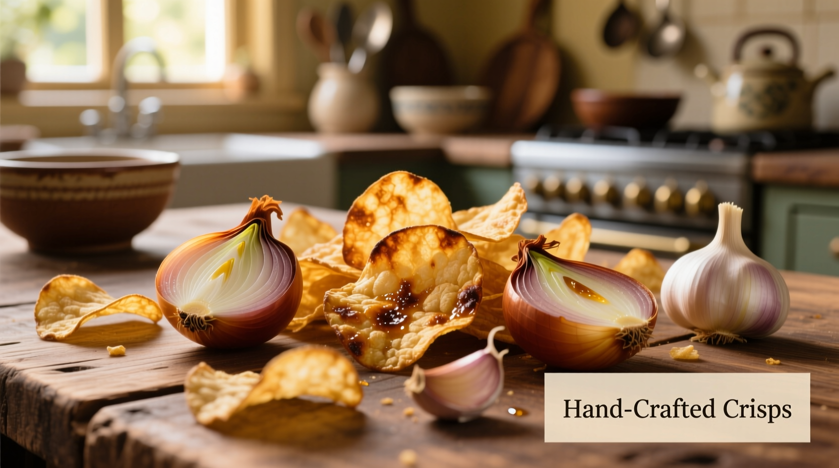 onion and garlic chips