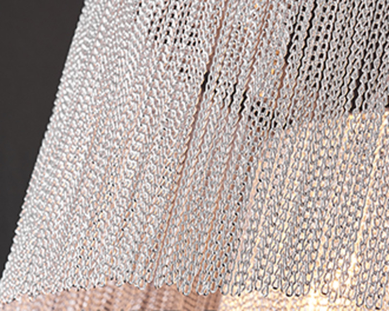 Post-Modern Light Aluminum Chain Tassels hotel Lobby moder Living Room Chandelier