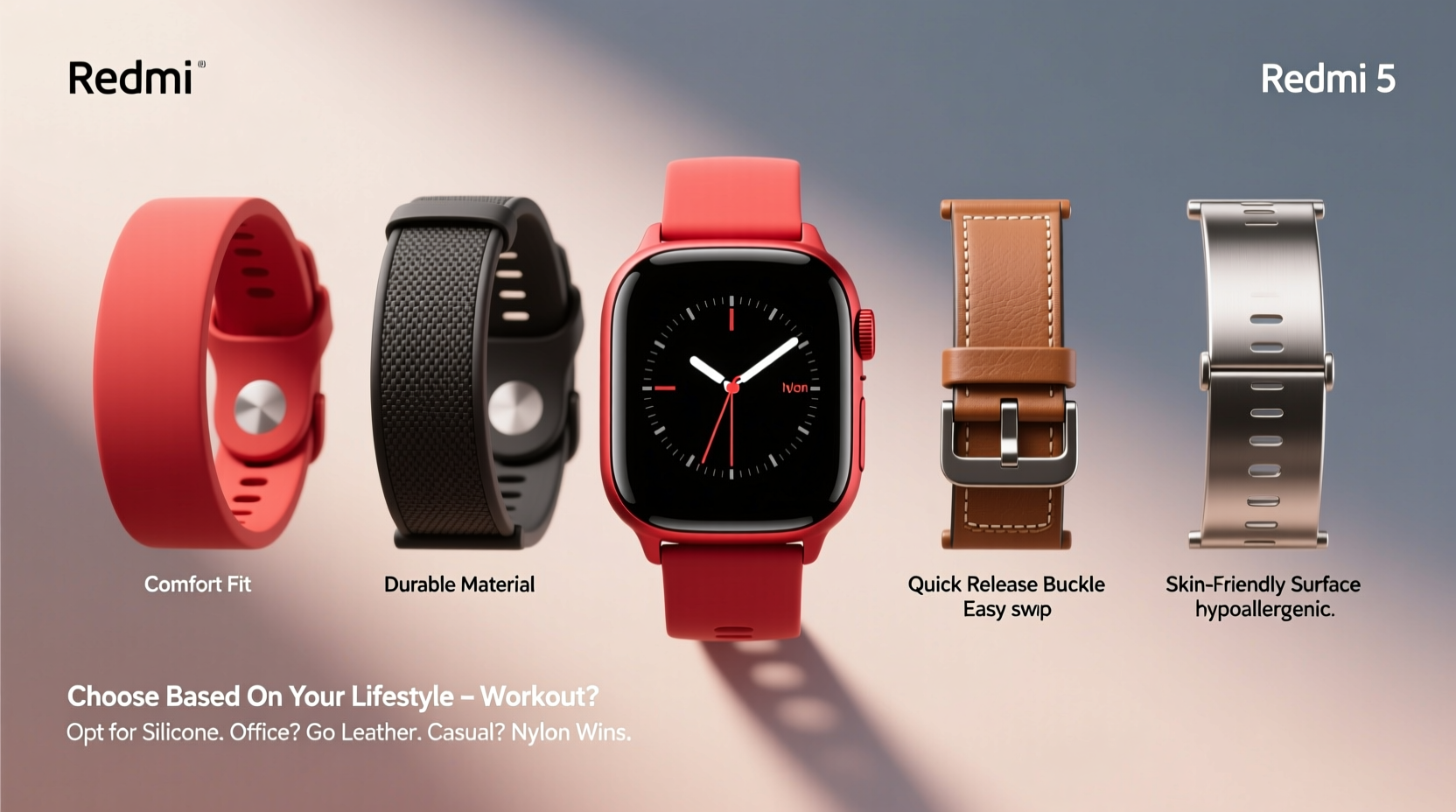 how to choose the ideal strap for your redmi watch 5 comfort style and durability tips
