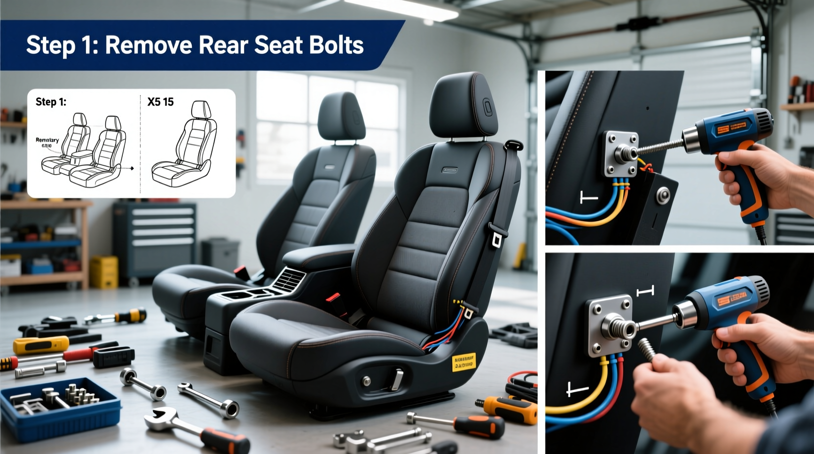 x5 f15 seat kit install diy