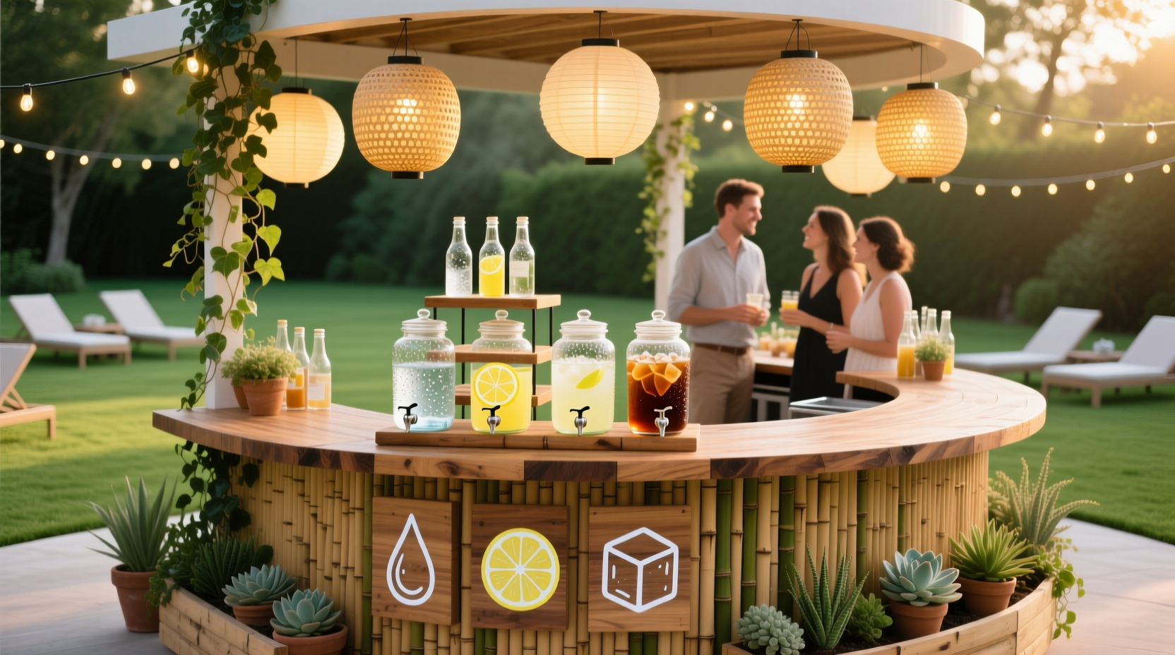 create a refill station to keep outdoor party guests o