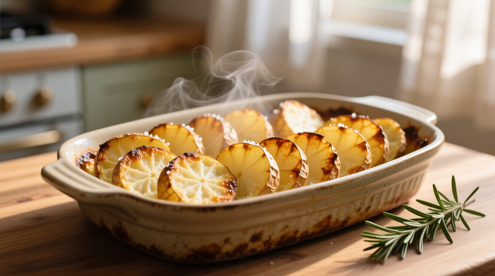 baked slices of potato