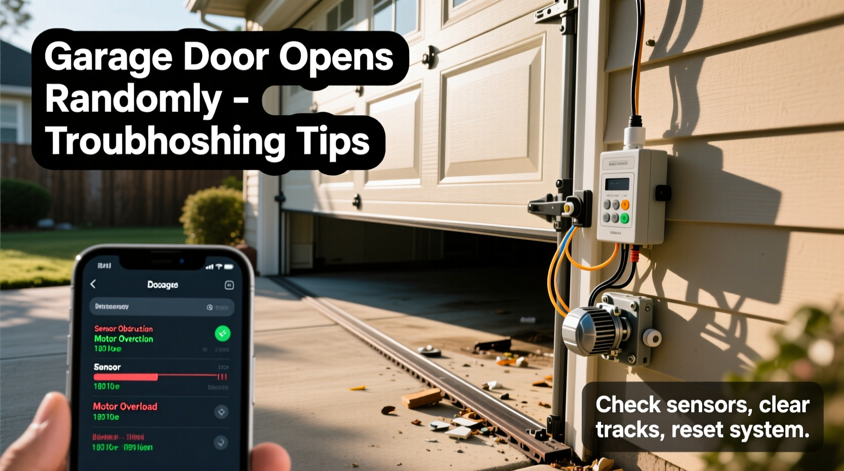 garage door opens randomly reasons troubleshooting tips