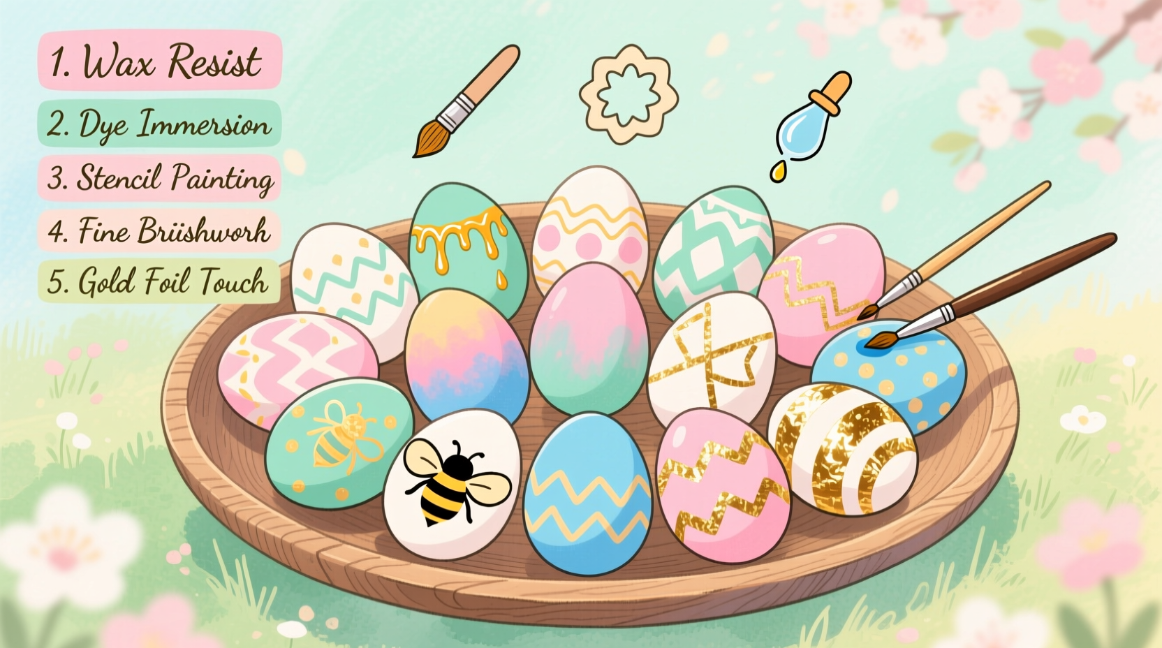 how to put designs on easter eggs