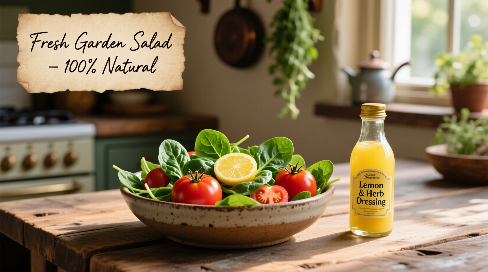 Tomato and spinach salad with lemon dressing