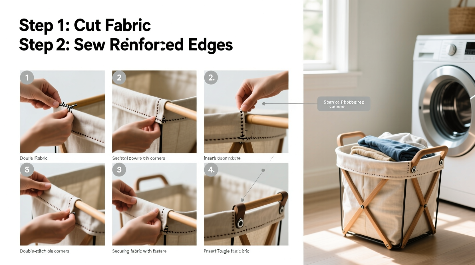 step by step guide to creating a sturdy diy fabric laundry basket at home