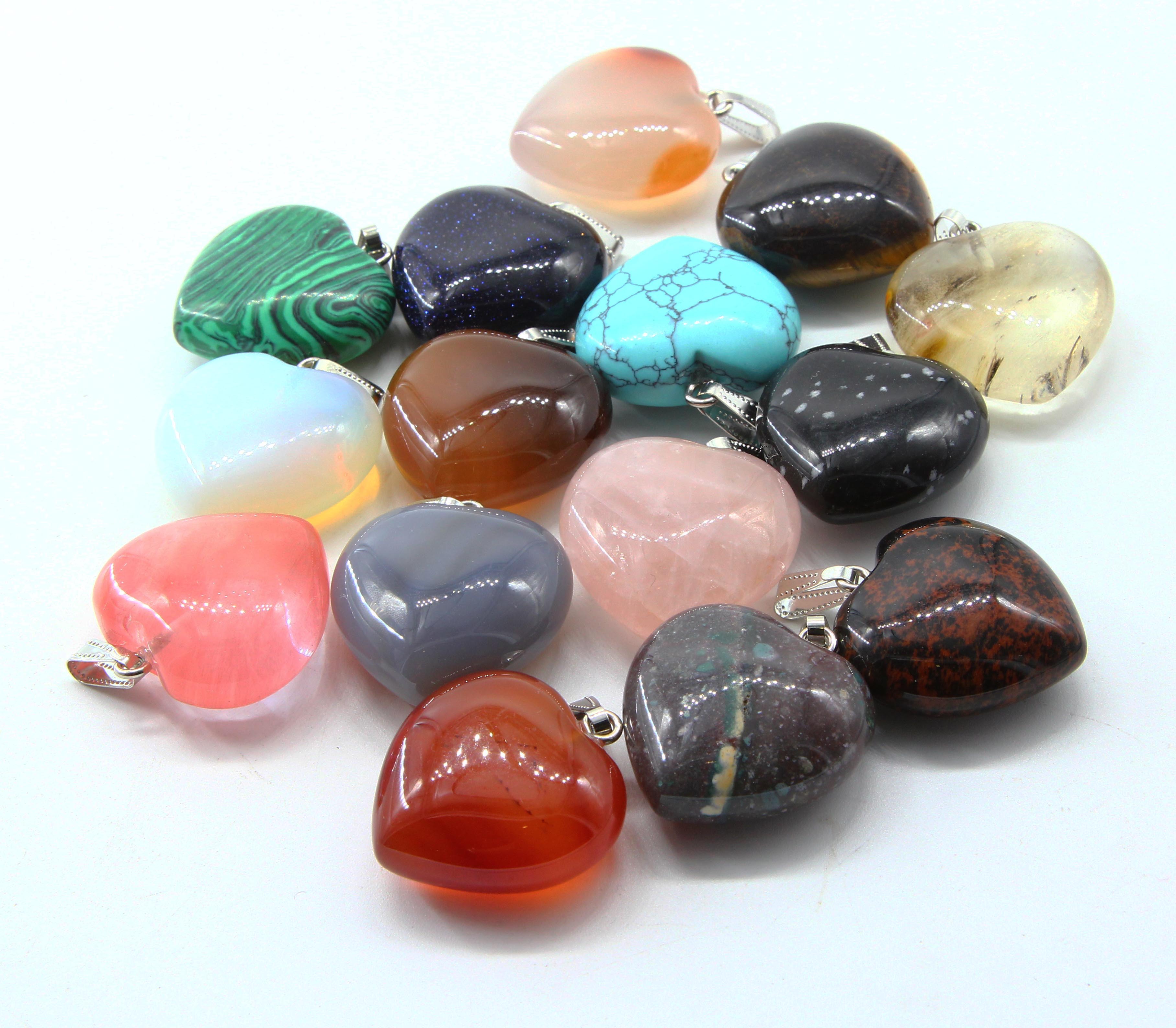 天然珍贵宝石水晶治疗六角吊坠