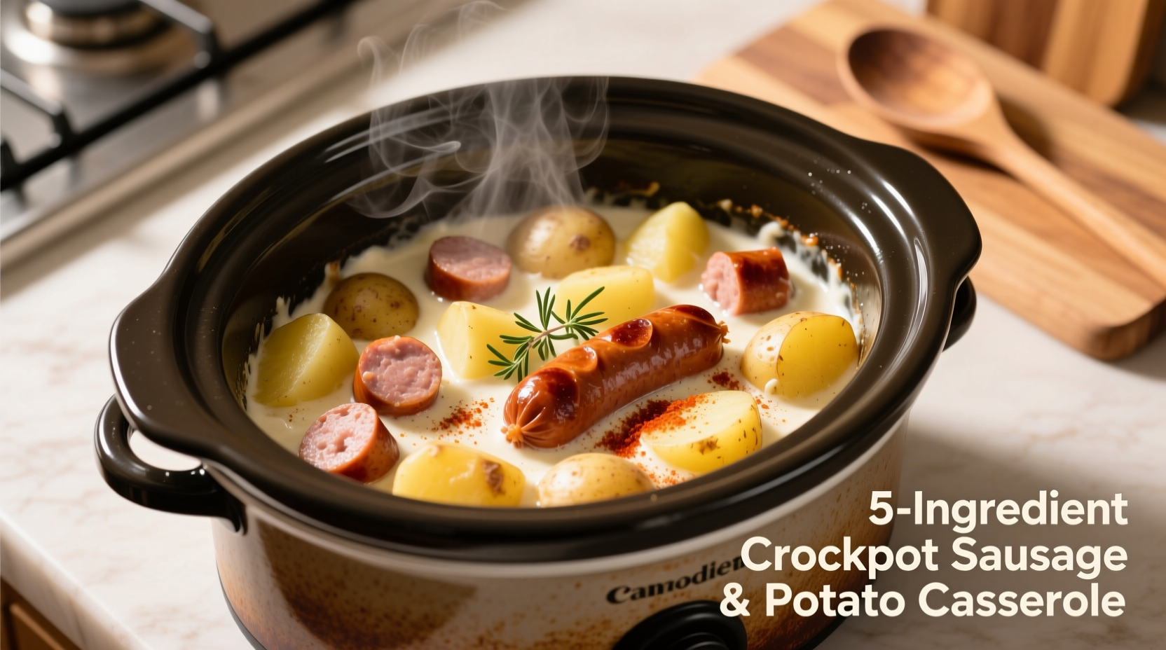 5 ingredient crockpot sausage and potato casserole