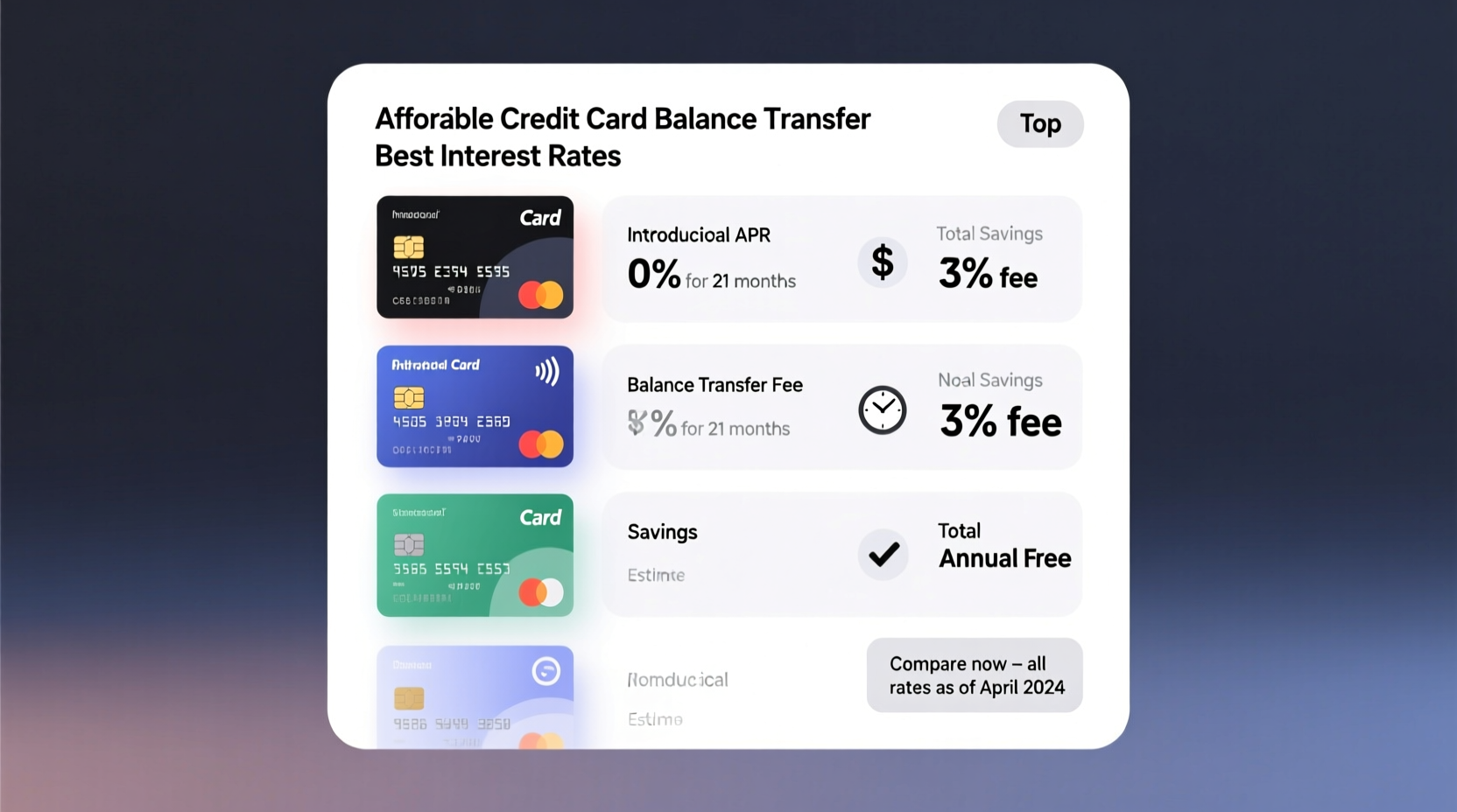 affordable choices for the best credit card balance transfer rates