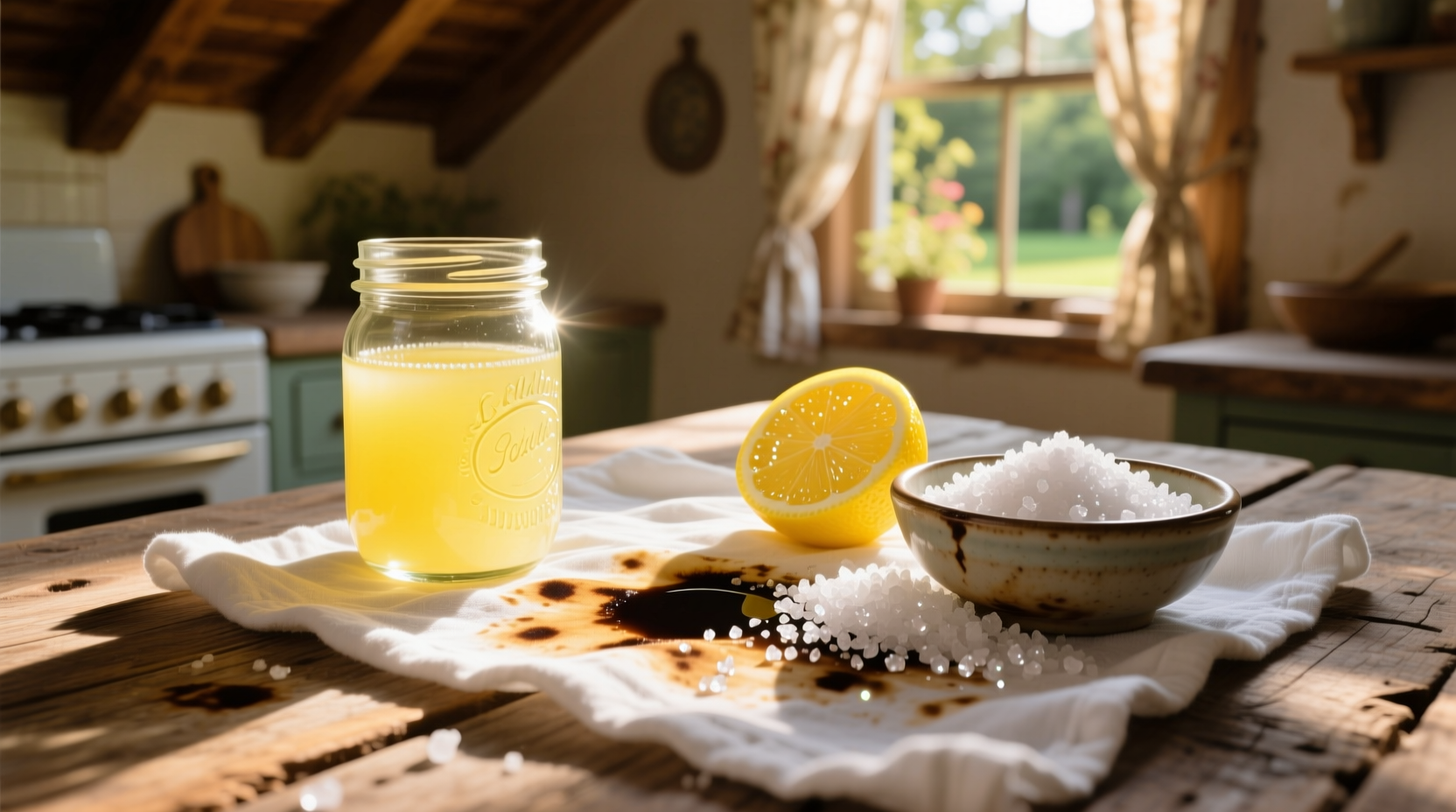 lemon juice salt and the sun work together to fight stains