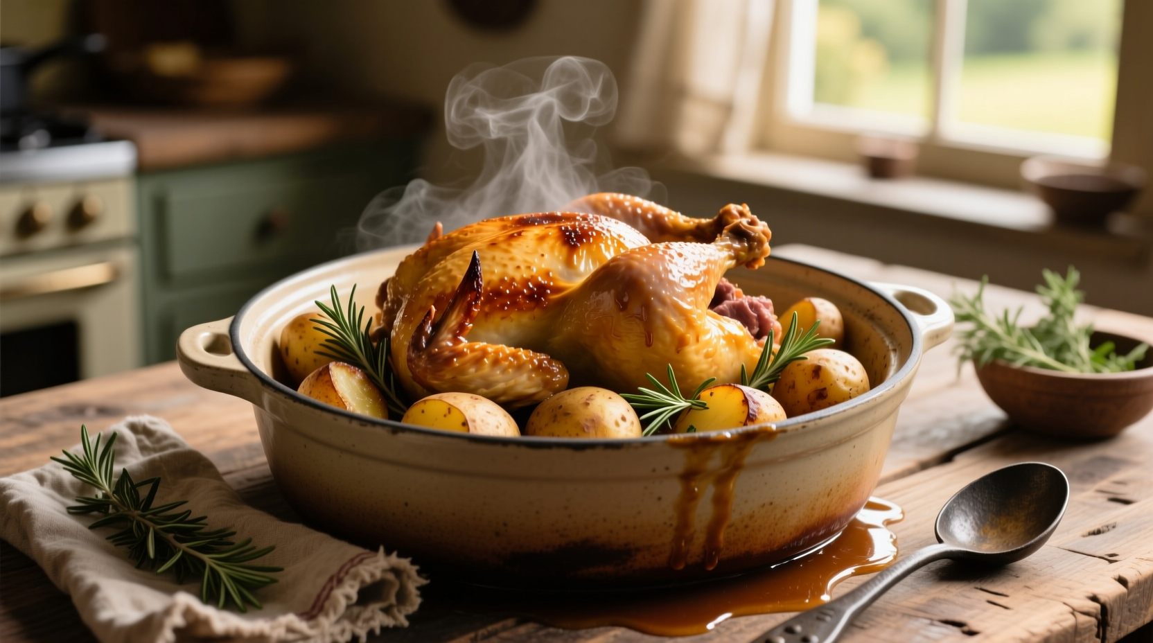 Perfectly cooked chicken and potatoes in crock pot