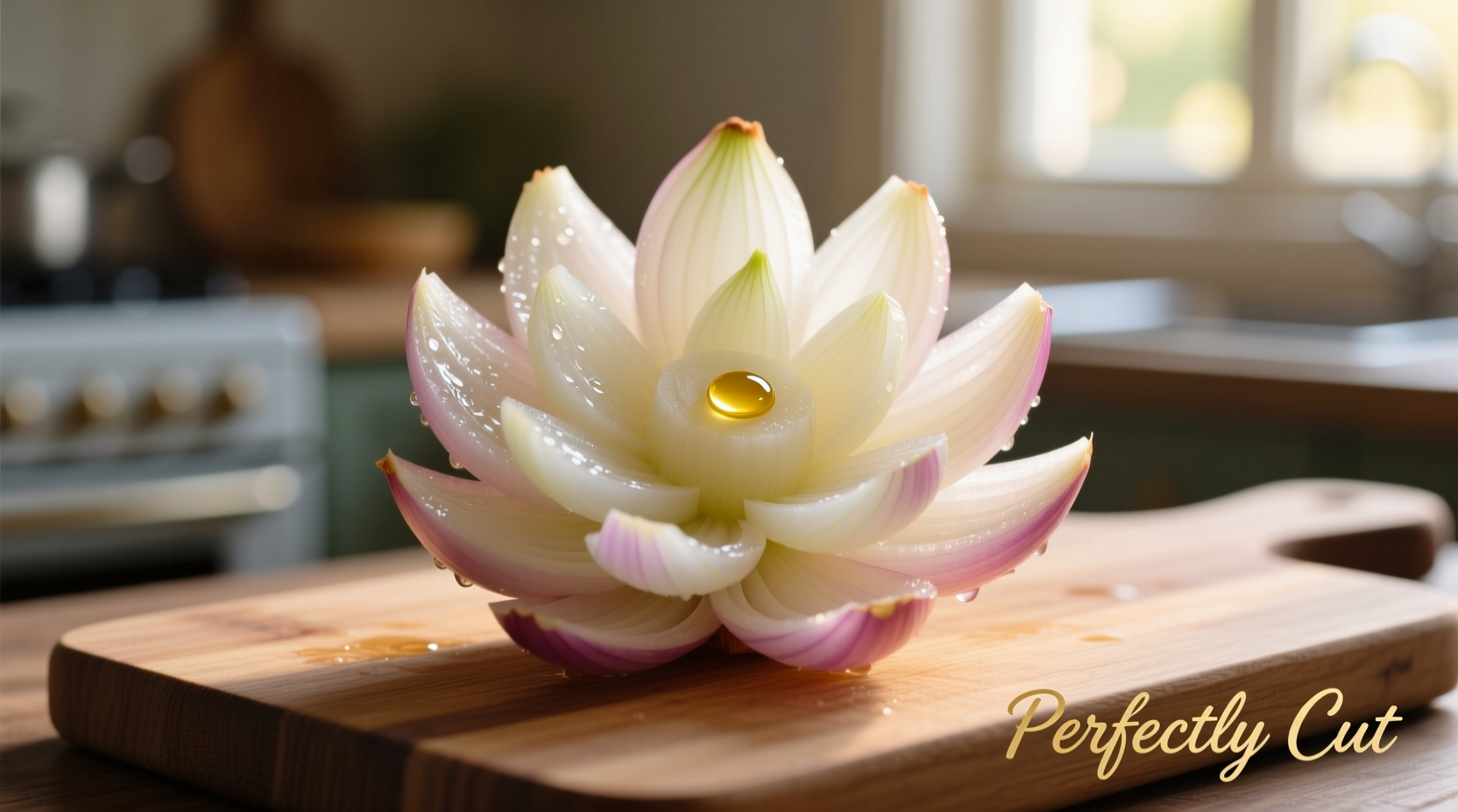 Perfectly cut onion blossom before frying