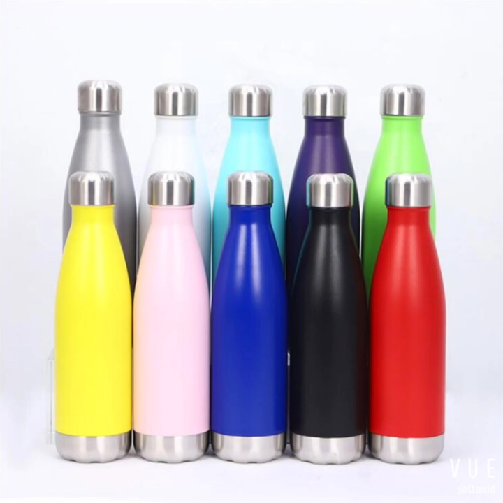 Powder Coating 500ml Stainless Steel Double Wall Vacuum Insulated Can Cola  Shape Sports Water Bottle