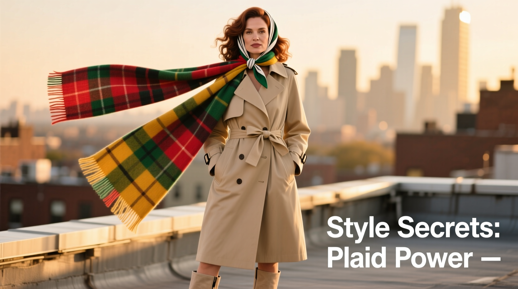 creative ways to accessorize with a colorful plaid scarf for effortless style