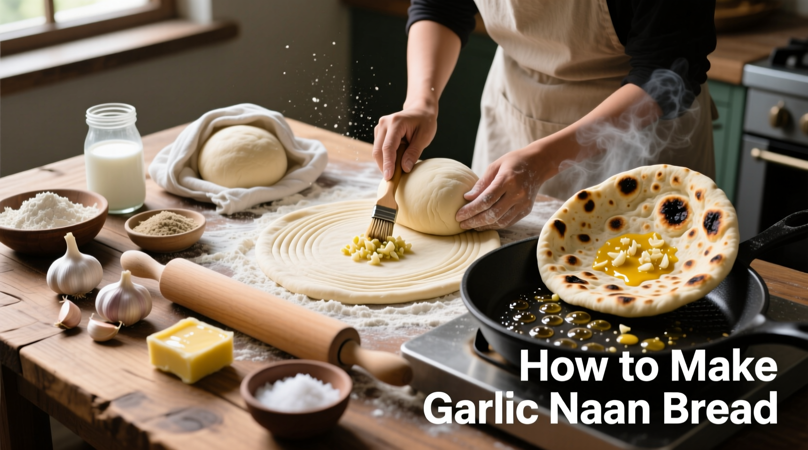 how do you make garlic naan bread