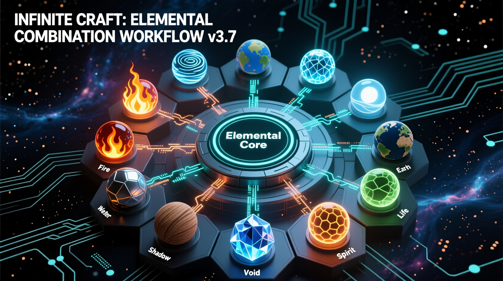 Infinite Craft elemental combination workflow diagram