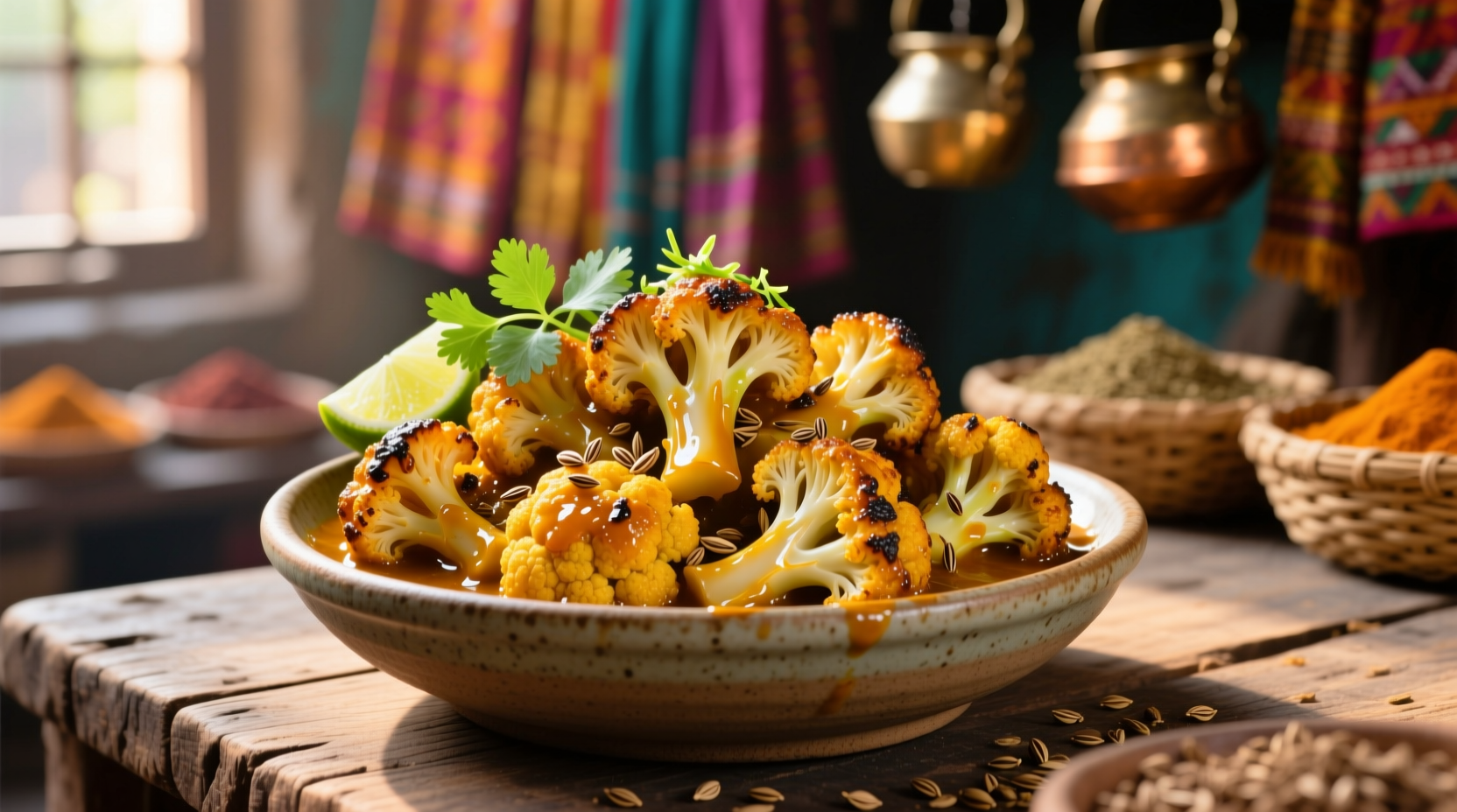 roasted curry cauliflower
