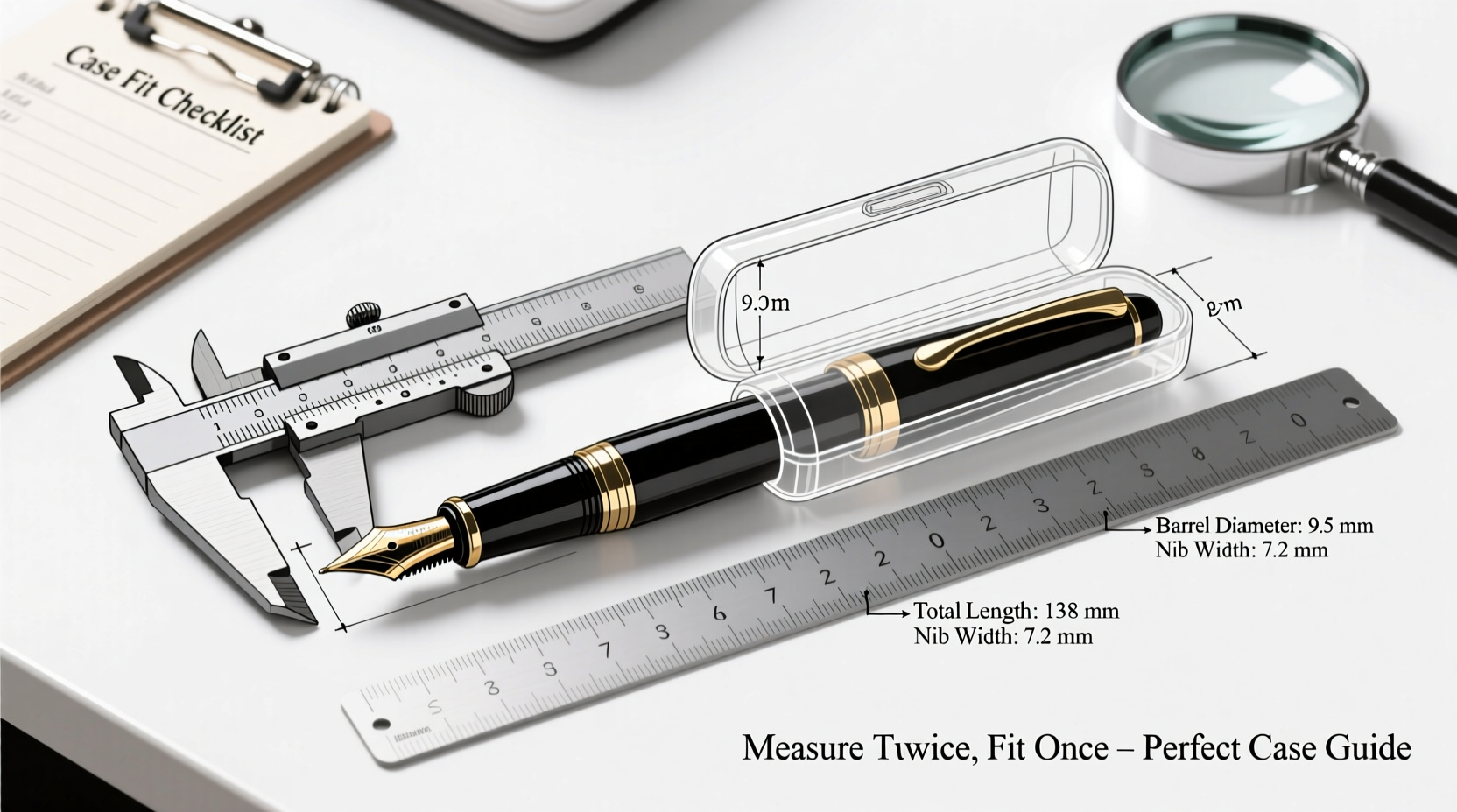 how to accurately measure your fountain pen for the perfect case fit