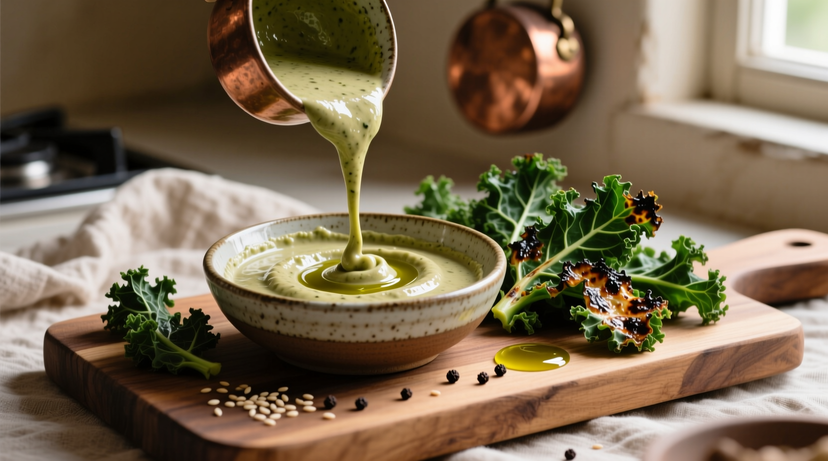 roasted kale tahini sauce recipe