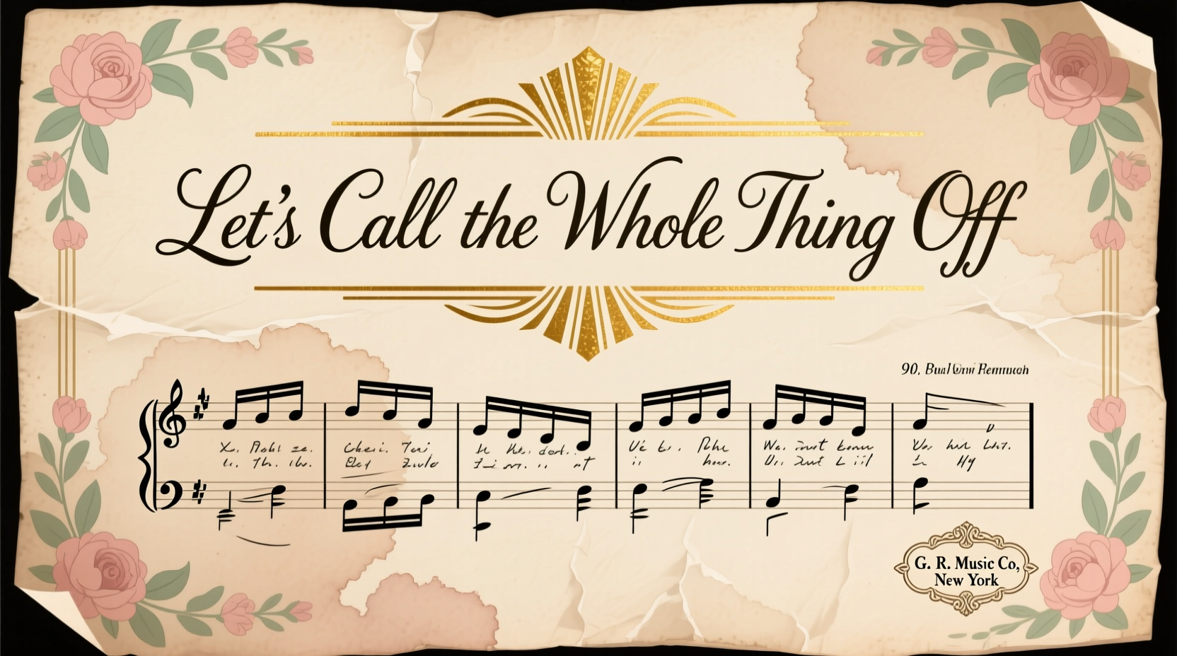 Vintage sheet music for Let's Call the Whole Thing Off