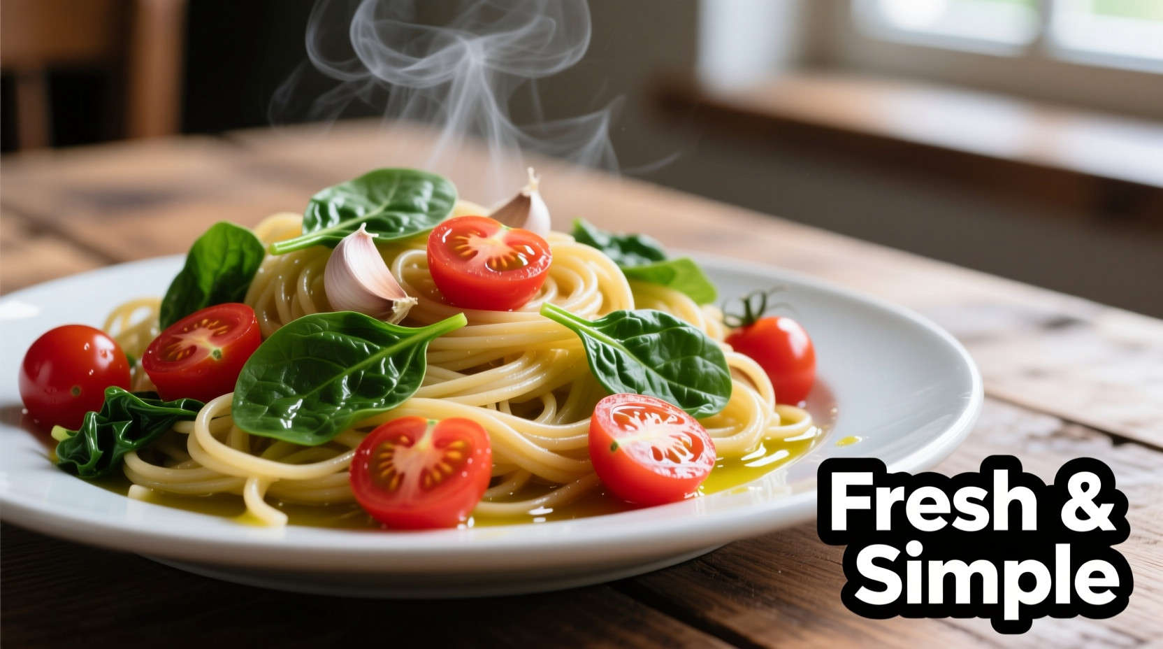 Creamy Pasta with Spinach & Cherry Tomatoes Recipe