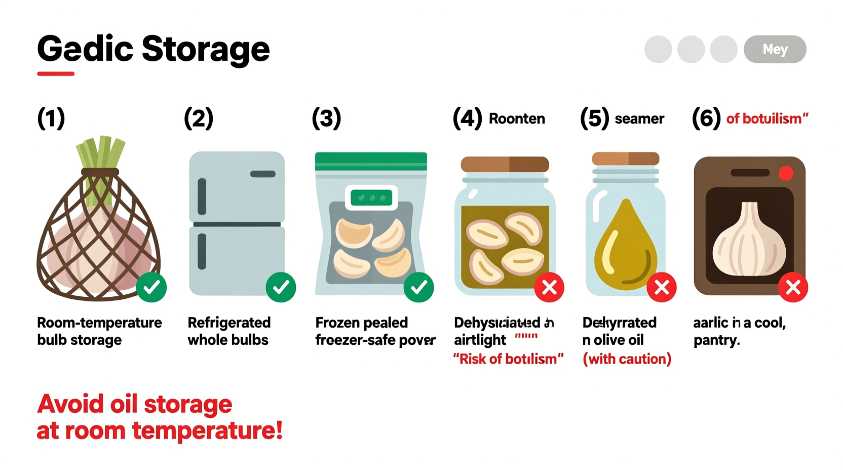 Garlic storage methods comparison chart