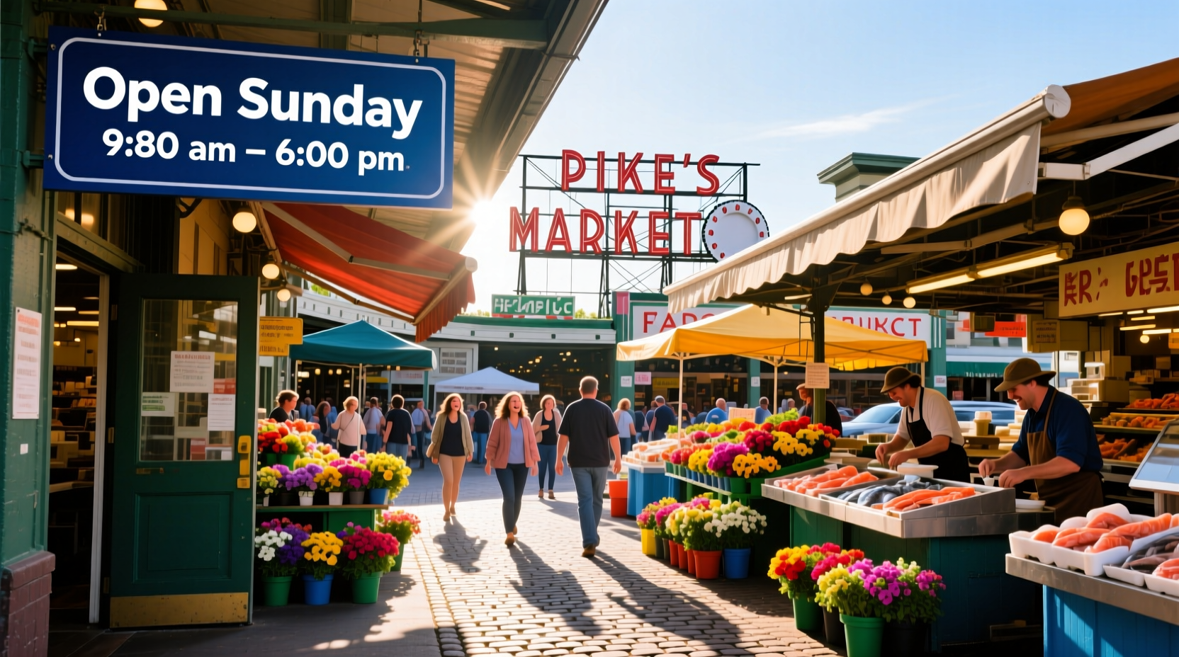 is pikes market open on sunday