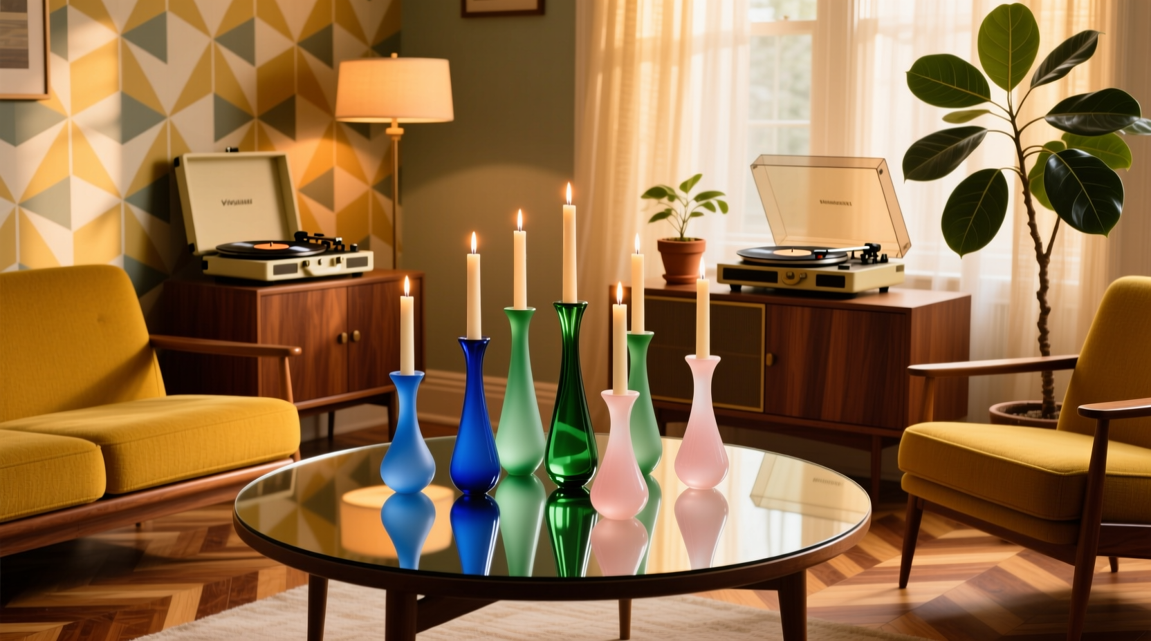 creative ways to style your space using retro glass candlesticks