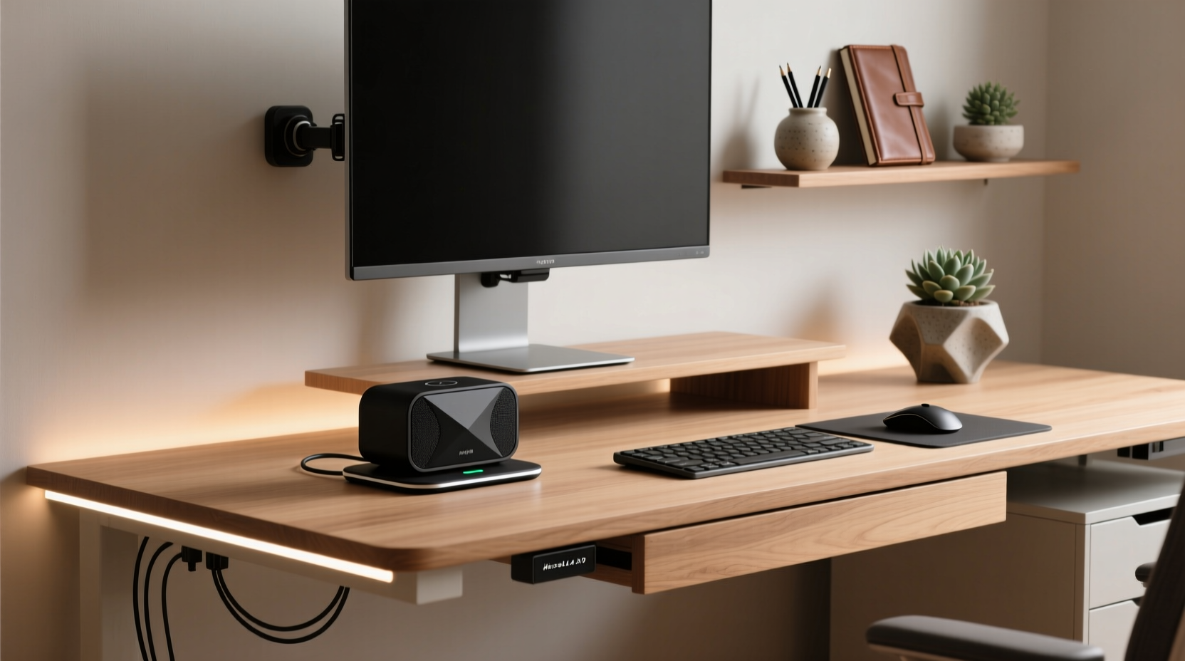 creative ways to style your desk with a bluetooth speaker for a sleek and functional workspace