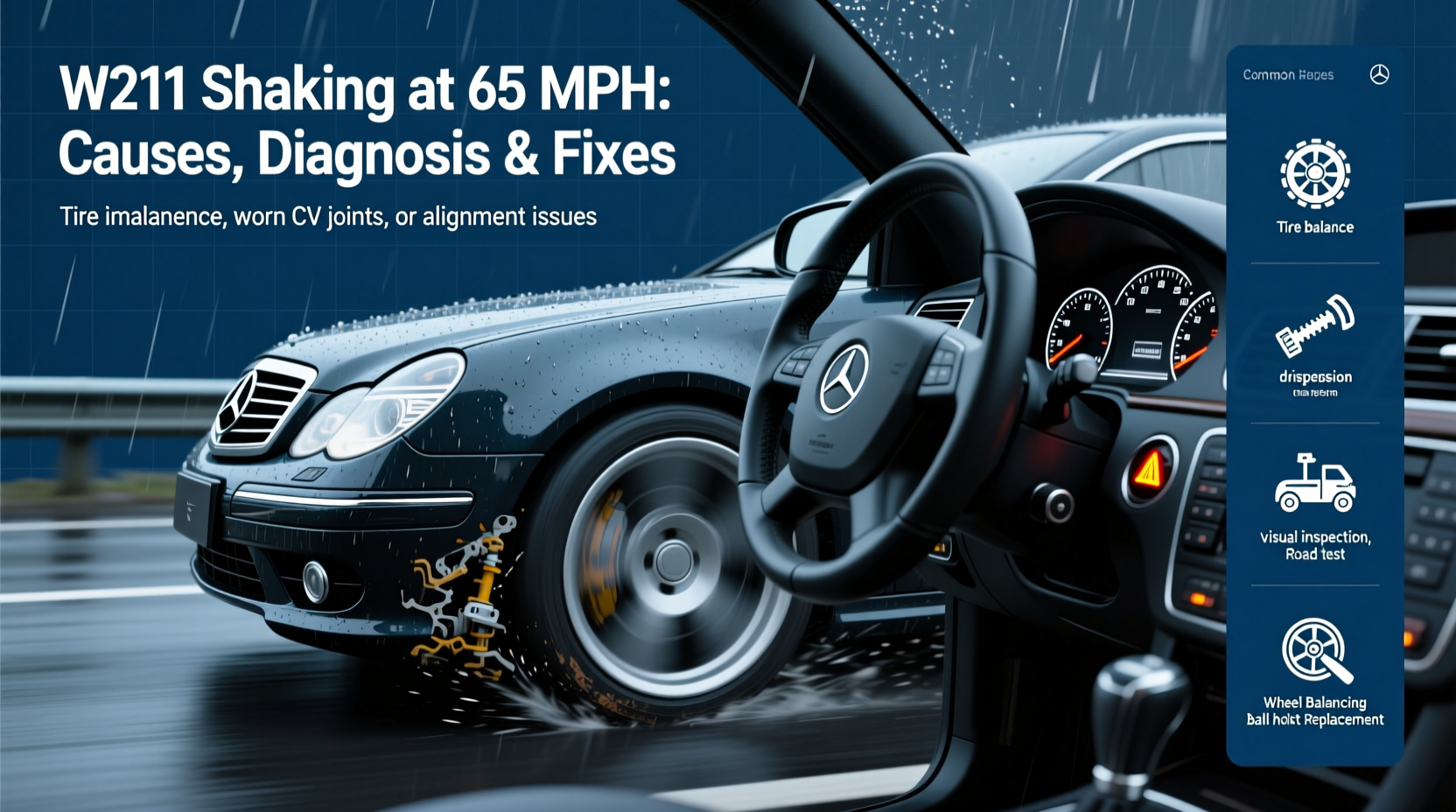 W211 Shaking at 65 MPH: Causes, Diagnosis & Fixes