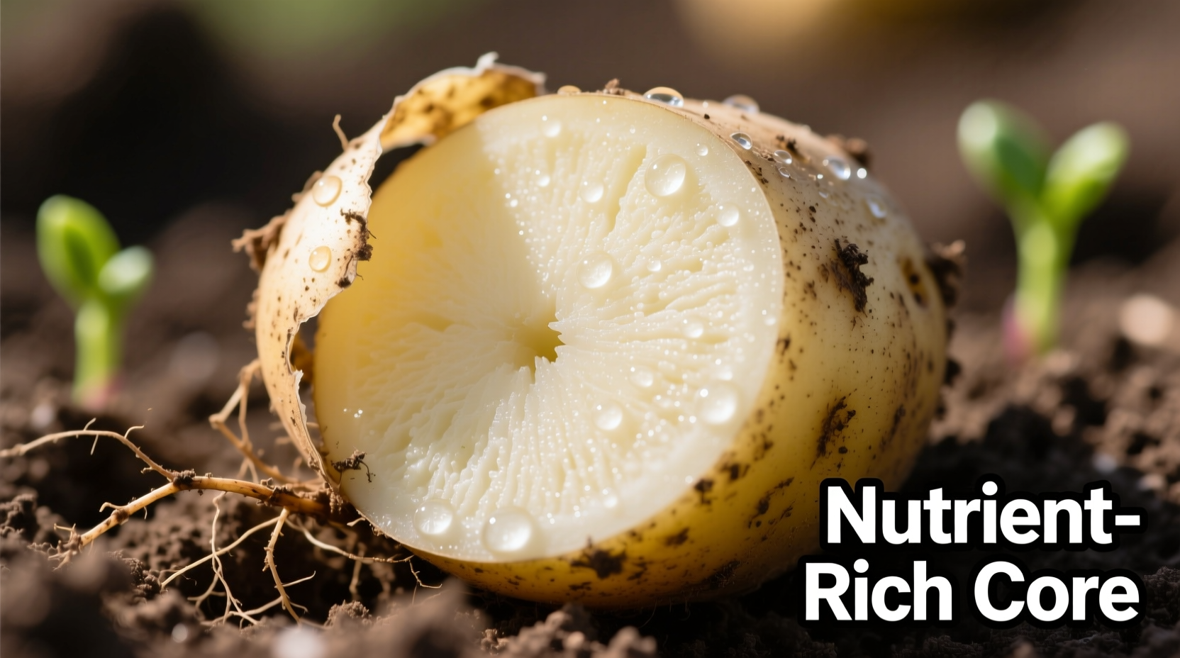 White potato with skin showing nutrient-rich layer