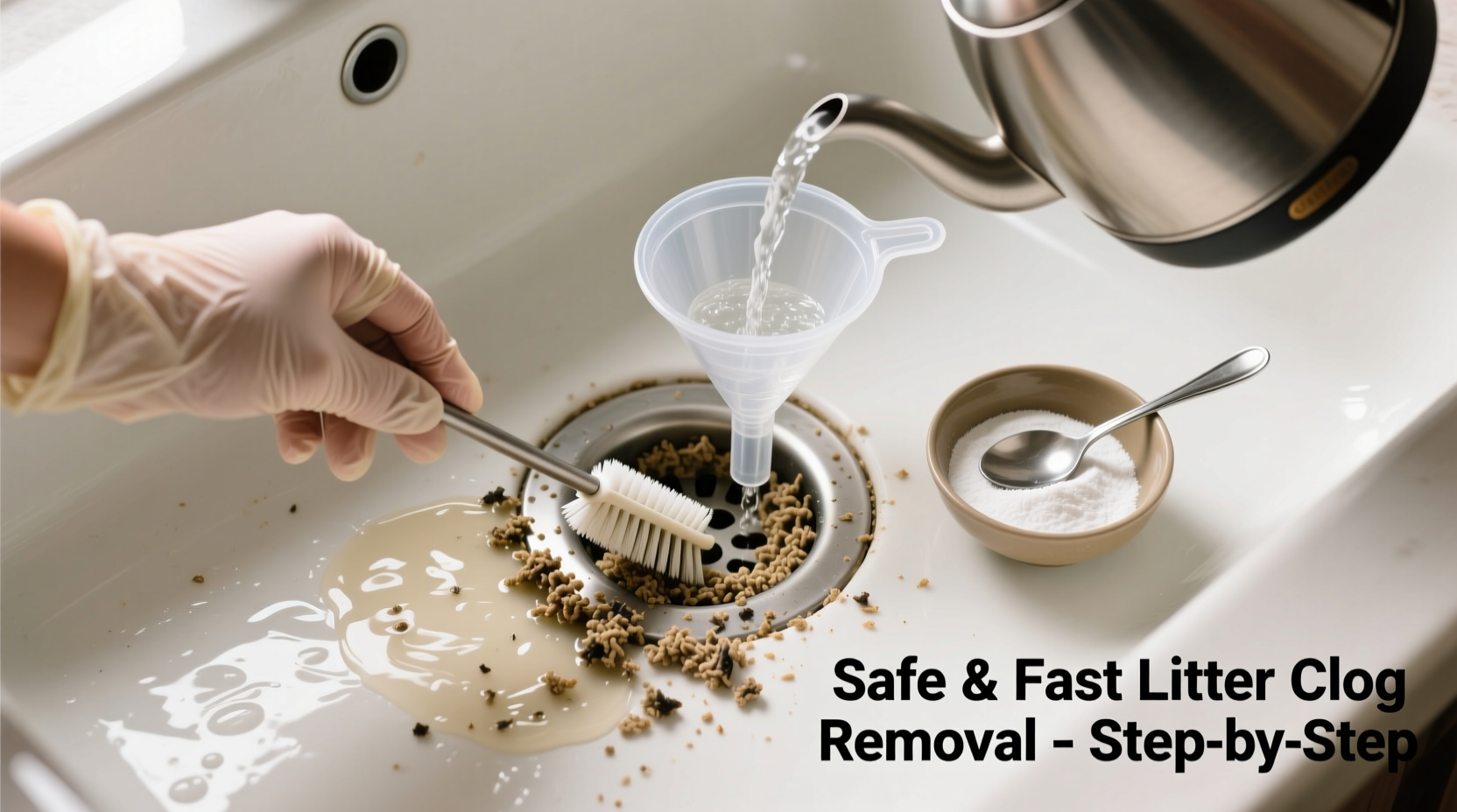 effective methods to safely and quickly remove cat litter clogs from your drain