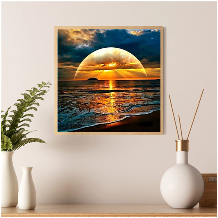 DIY cross stitch home decoration moon scenery custom diamond painting 5D diamond painting