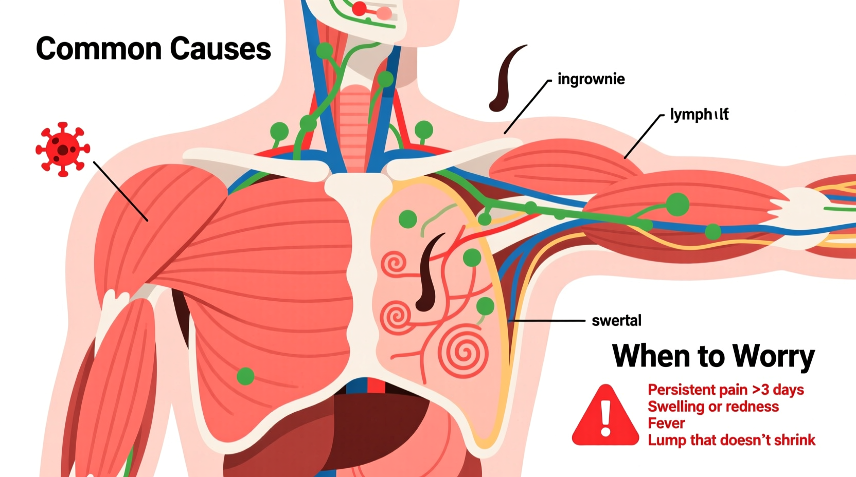 why does my armpit hurt so bad common causes when to worry