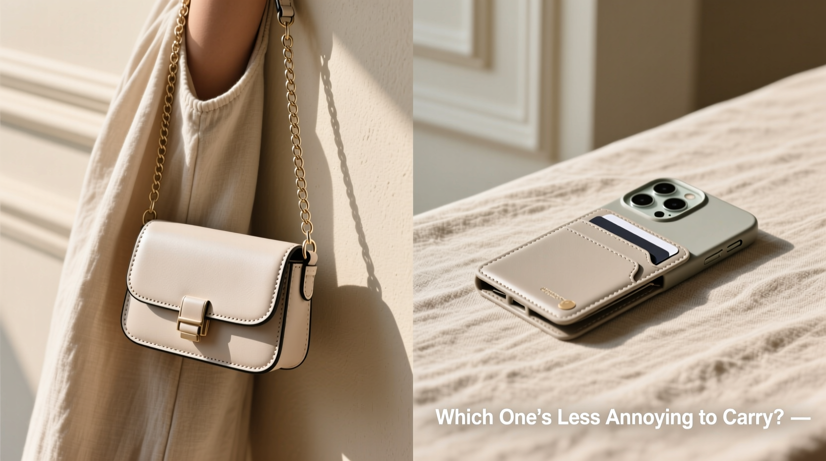 mini bag vs phone wallet case which one is actually less annoying to carry around