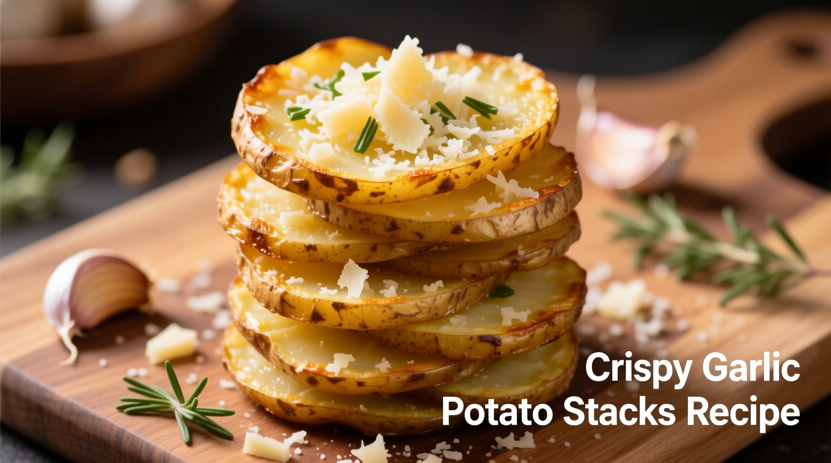 crispy garlic potato stacks recipe