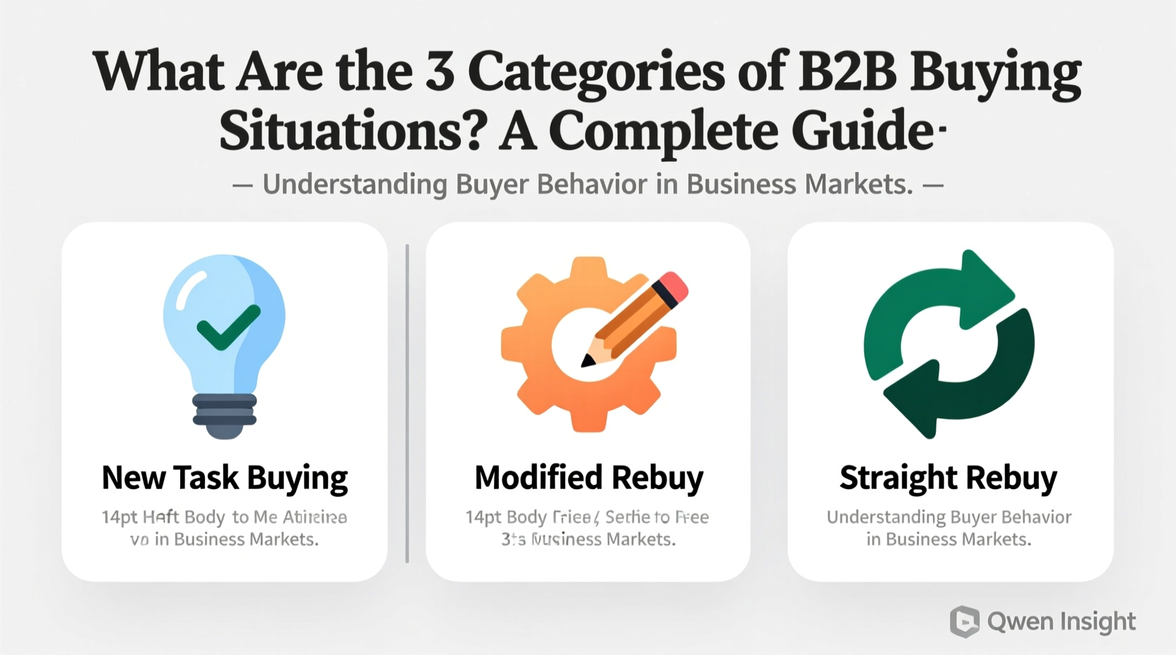 what are the 3 categories of b2b buying situations
