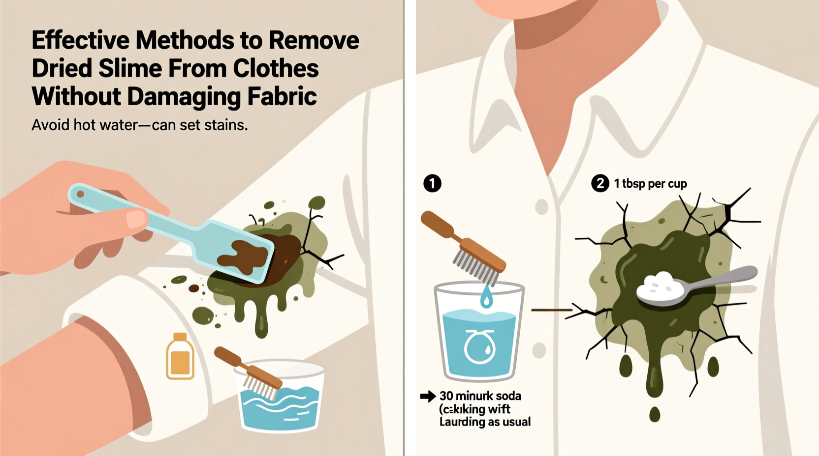 effective methods to remove dried slime from clothes without damaging fabric