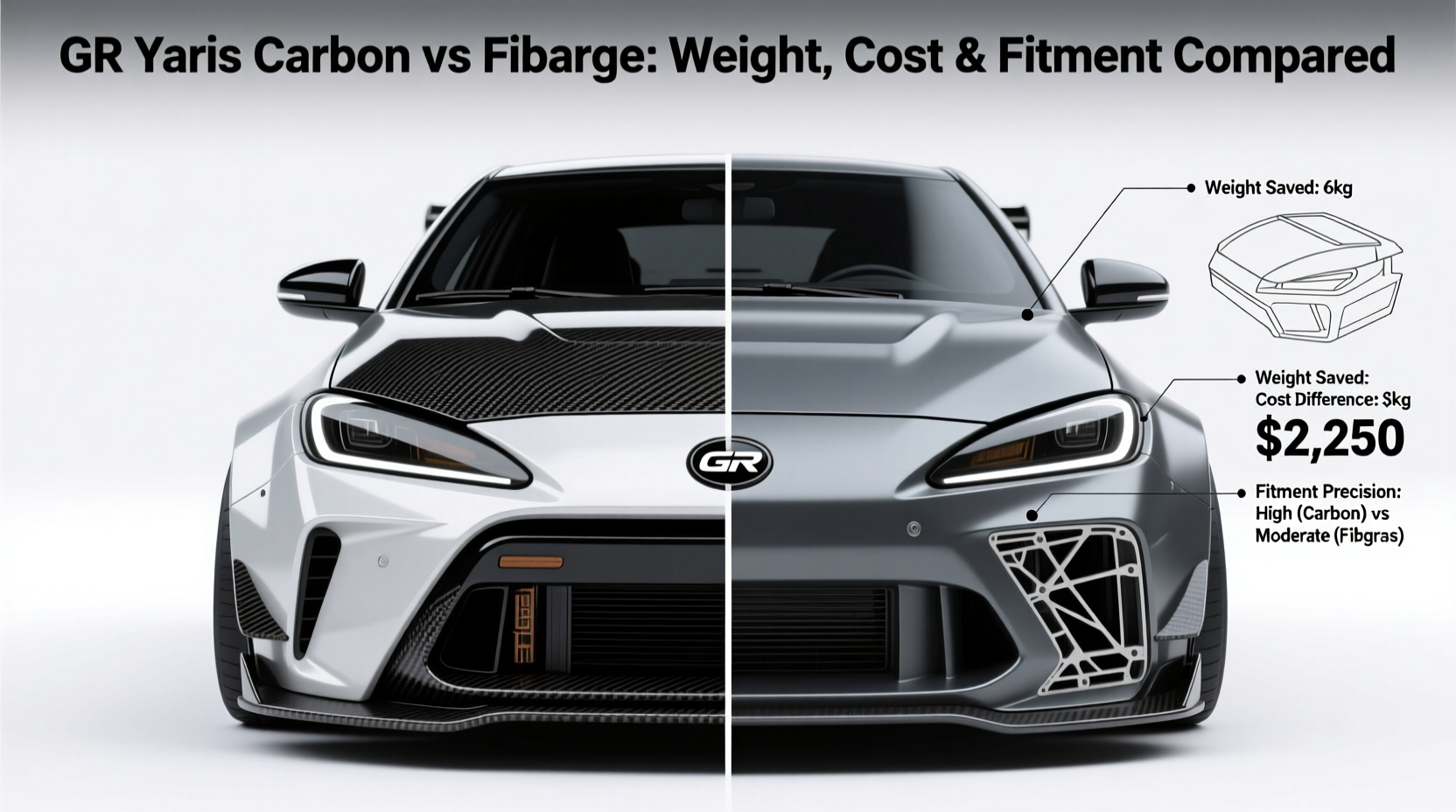 gr yaris carbon vs fiberglass