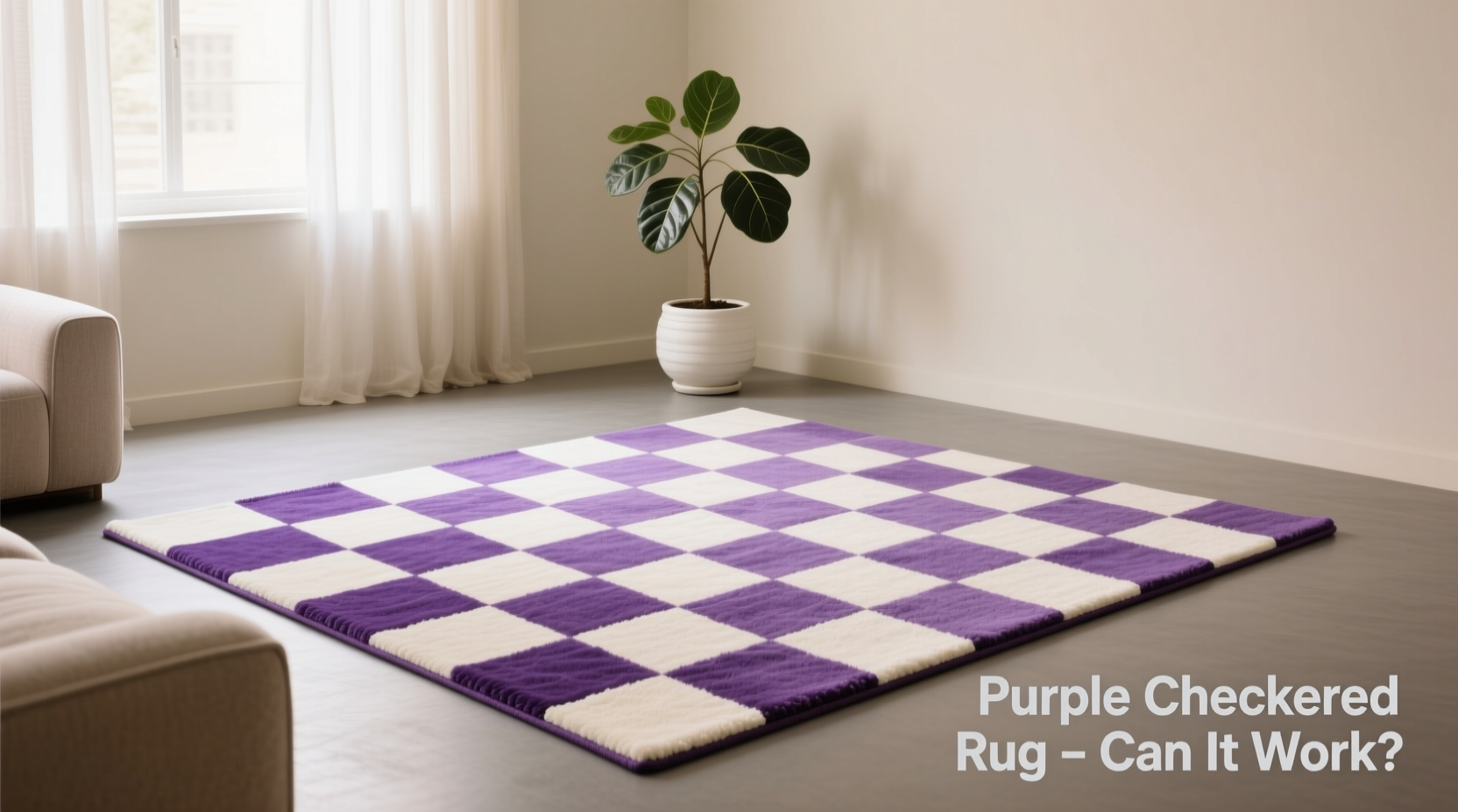 are purple checkered rugs going to clash with my neutral aesthetic or can i make it work