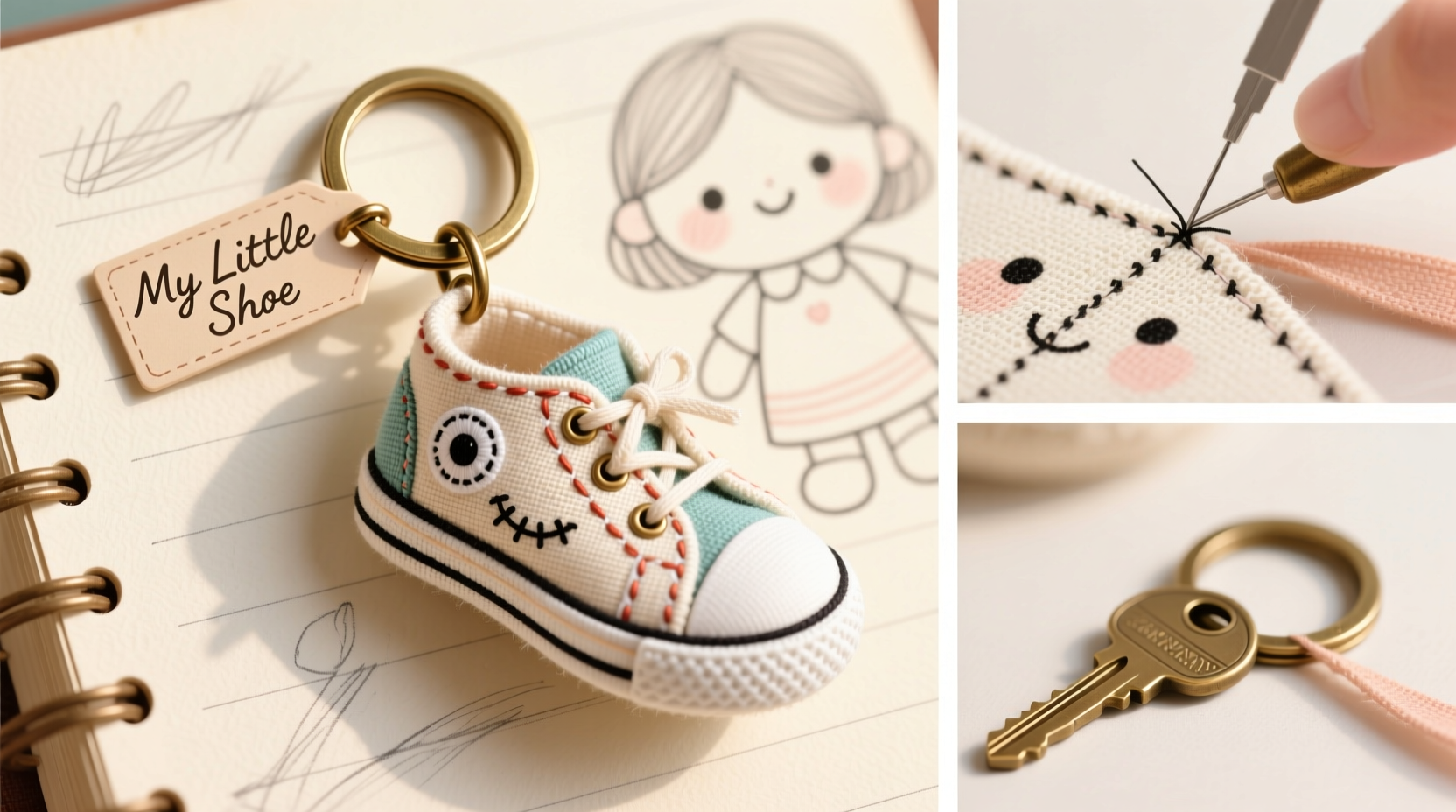 step by step guide to creating a stylish canvas shoe doll keychain at home