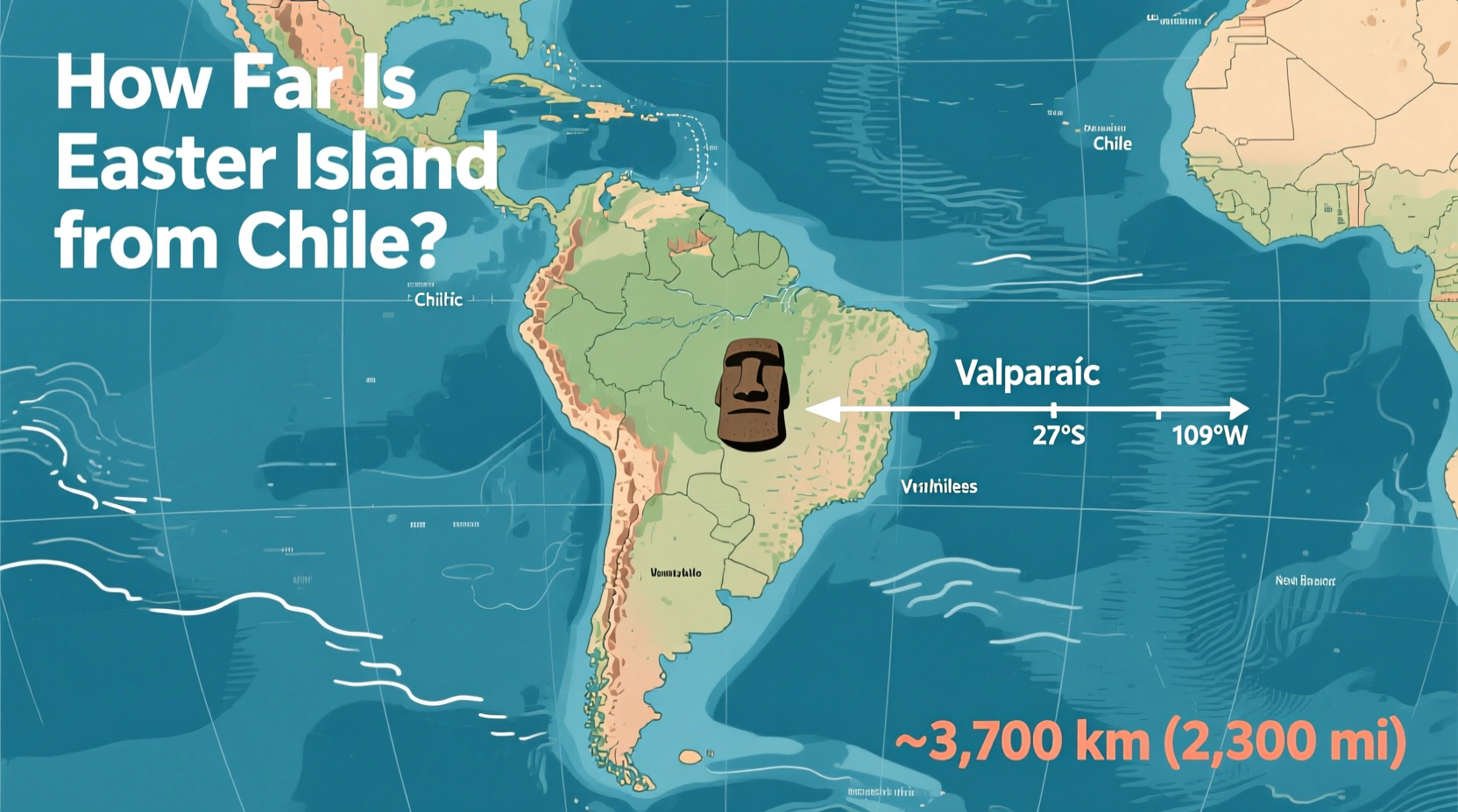 how far from chile to easter island