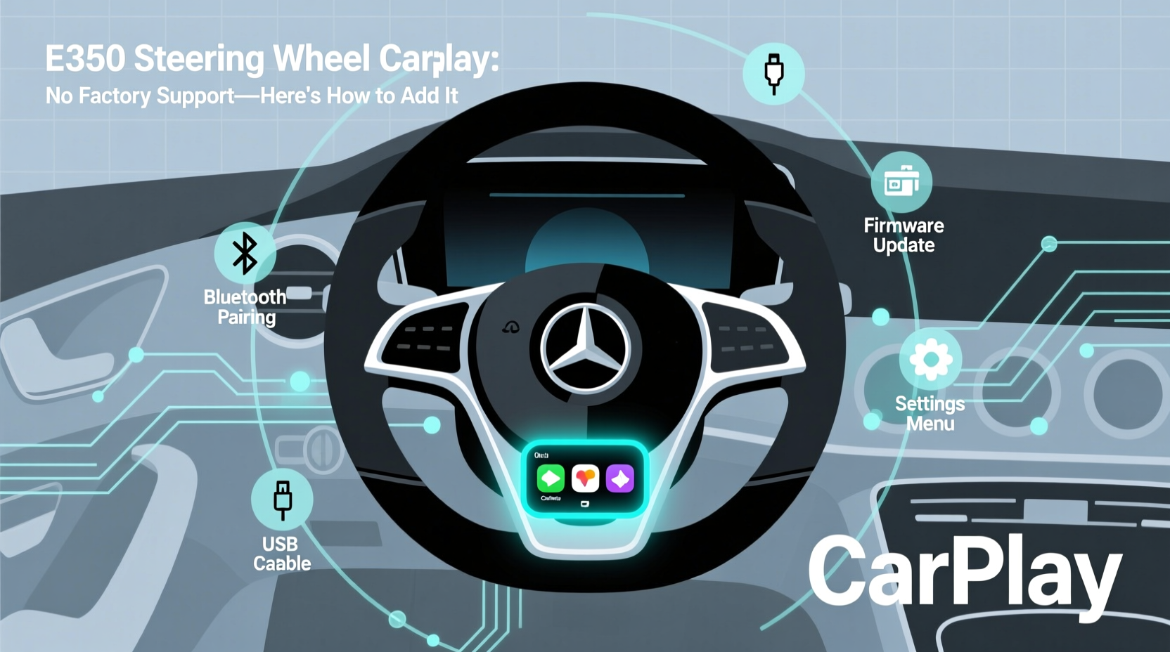 e350 steering wheel carplay