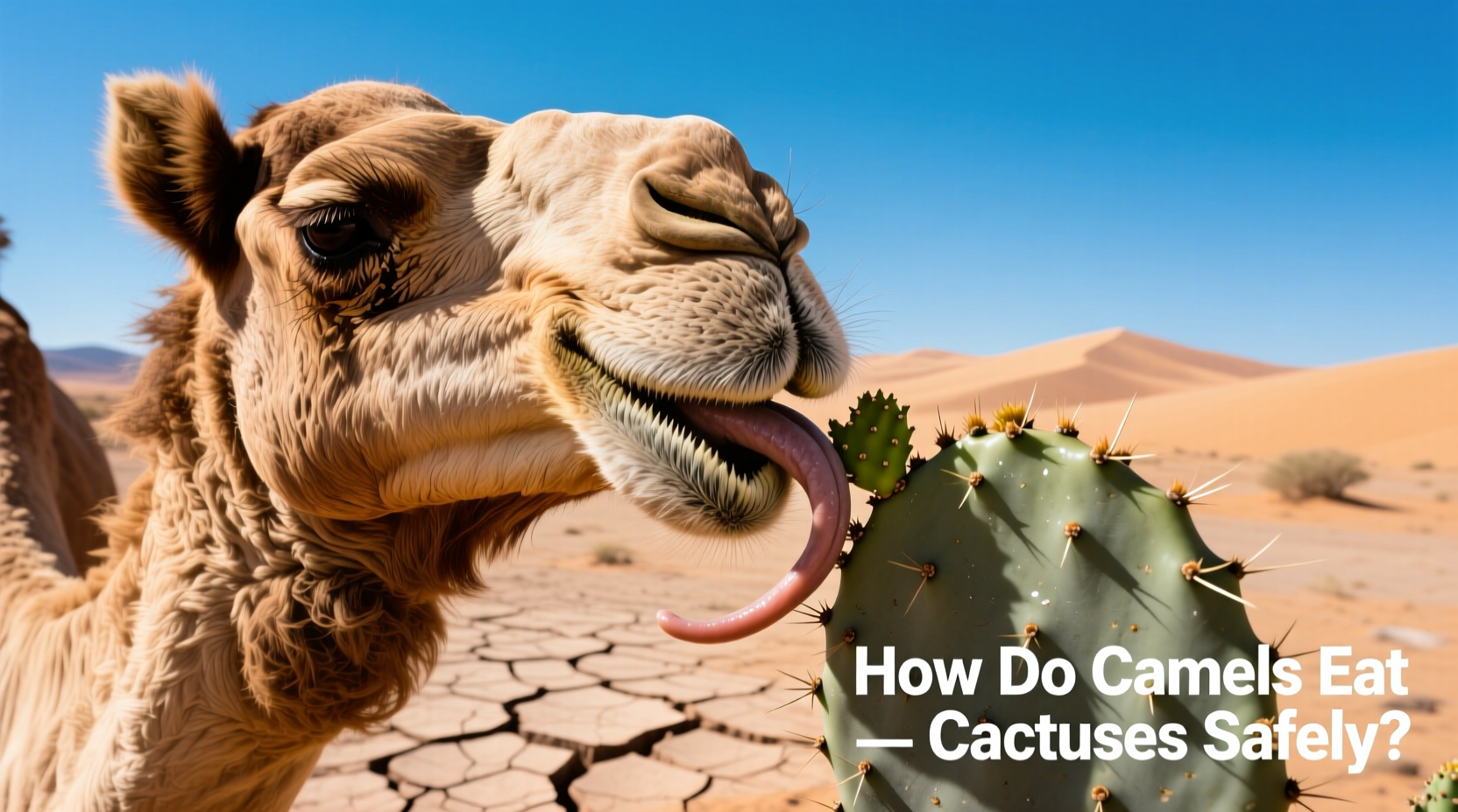 how do camels eat cactuses