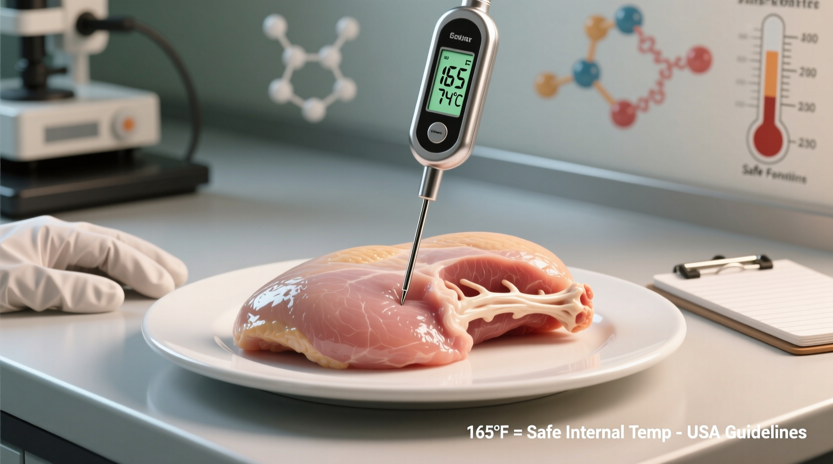 Chicken breast temperature measurement technique