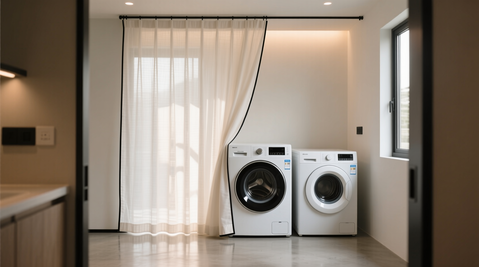 washer and dryer curtain
