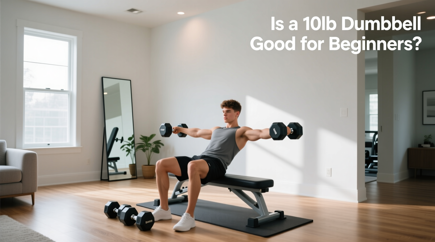 beginner chest workout with 10lb dumbbells