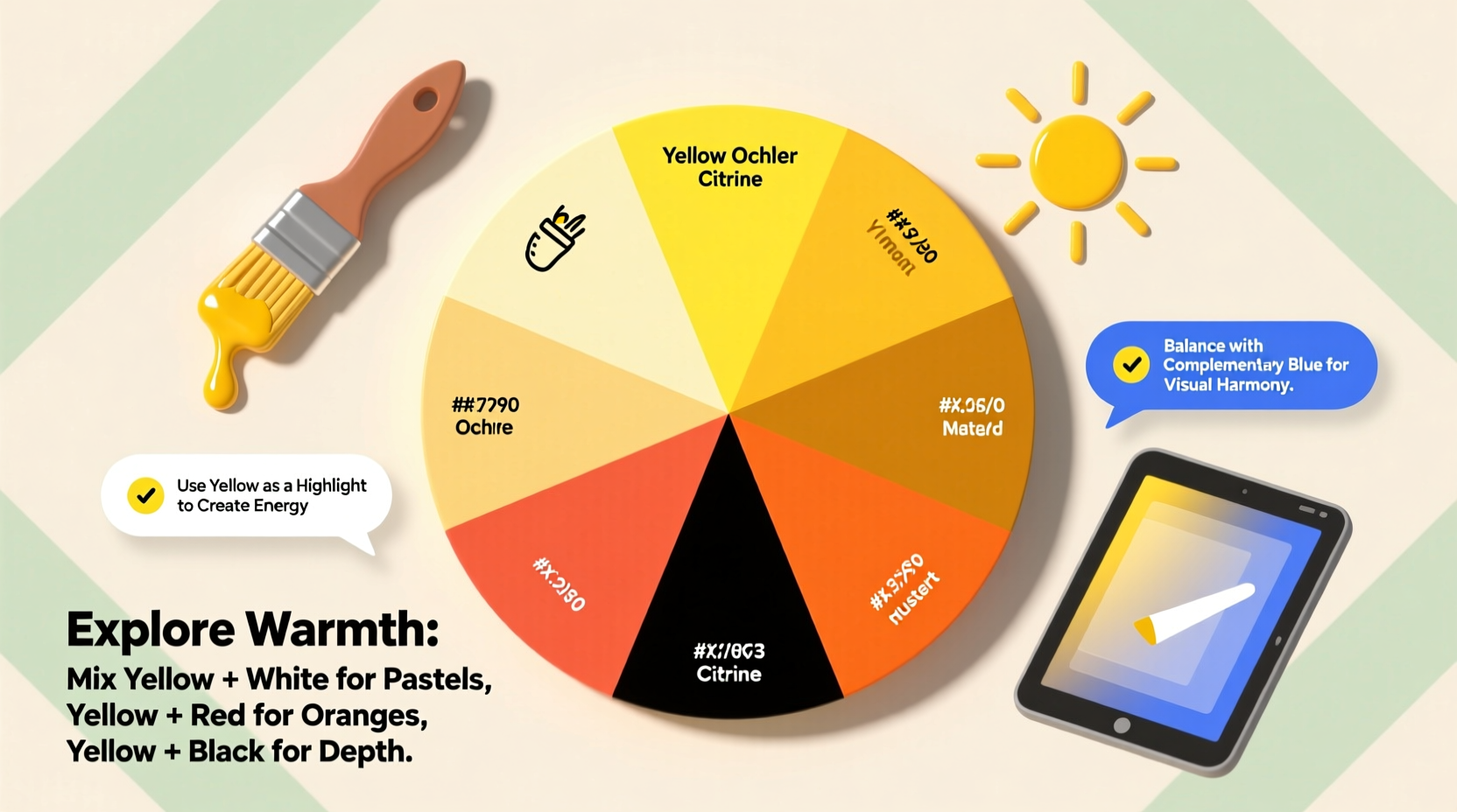 creative techniques and tips for how to make yellow shades in art and design