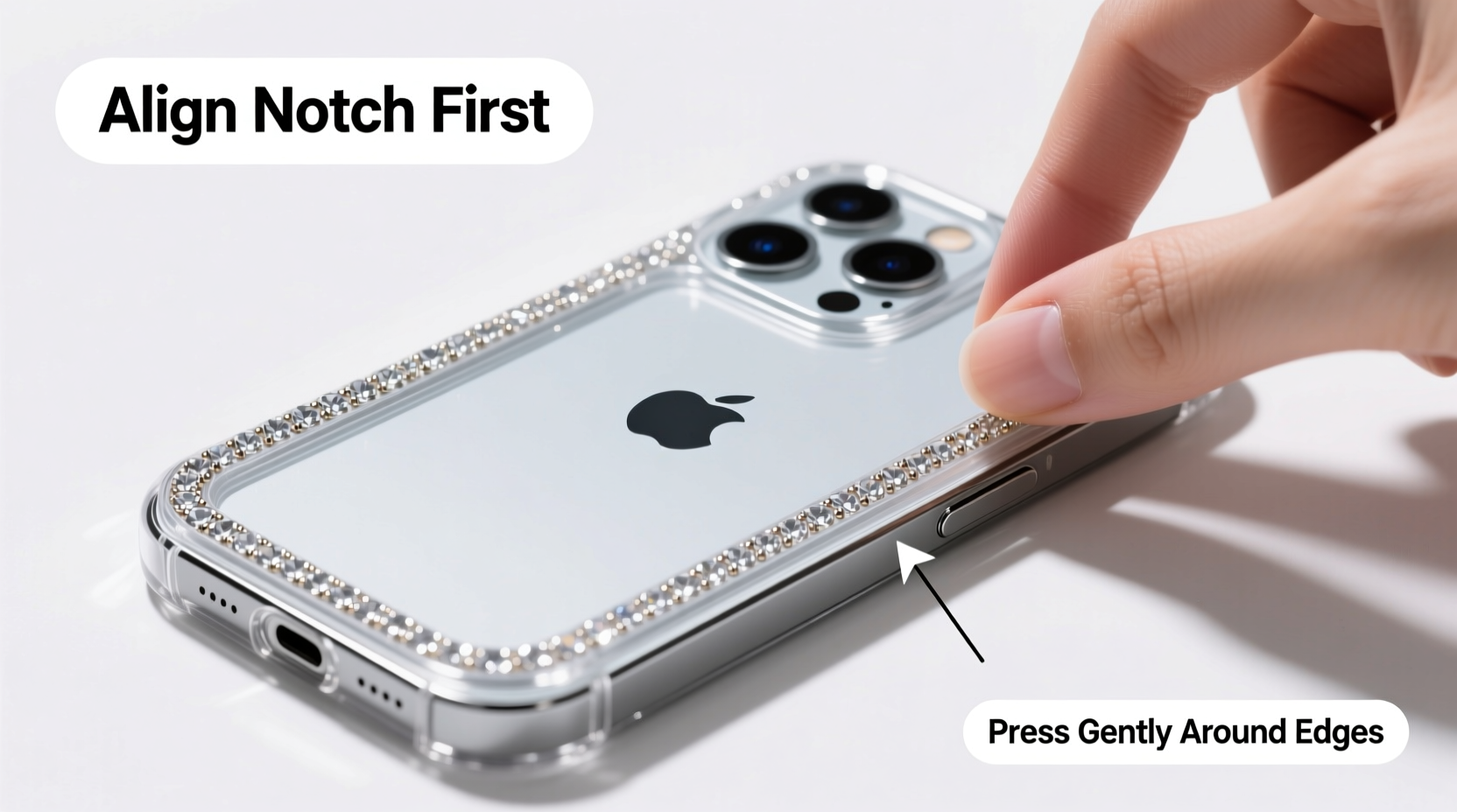 step by step guide to perfectly installing an iphone blingbling back cover without damage
